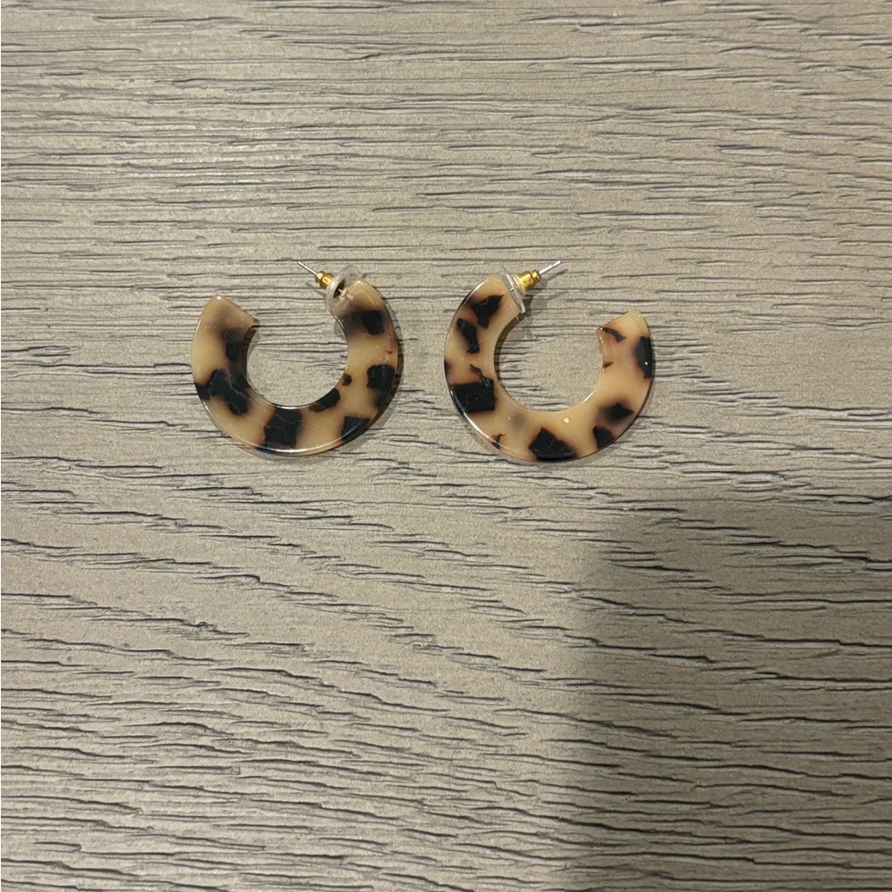 Leopard Print Hoop Earrings